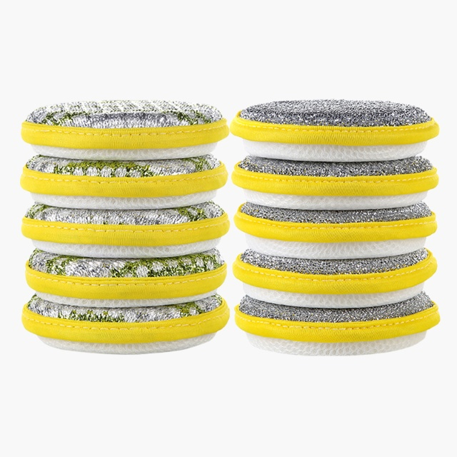 Estera de esponja redonda m&aacute;gica para lavavajillas de cocina de doble cara - JUHAO