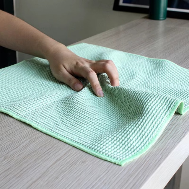 Wiederverwendbares, saugf&auml;higes Waffelhandtuch aus Mikrofaser – JUHAO