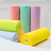Rollo de pa&ntilde;os de microfibra reutilizables y lavables para cocina